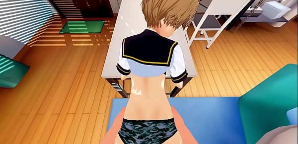  Chie Satonaka gets fucked and creampied from your POV - Persona 4 Hentai.